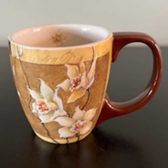 Two (2) LANG Golden Dragonfly & Golden Orchid Mug by Susan Winget ~ Vintage - Picture 3 of 8
